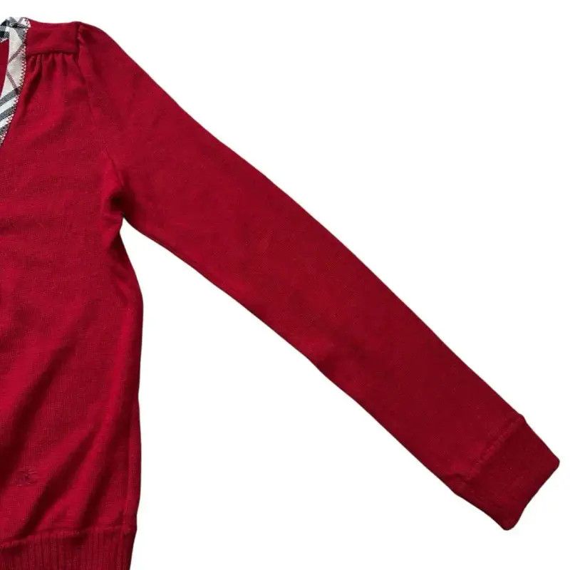 Burberry Burberry Red Wool Long Sleeve Cardigan Size M / US 6-8 / IT 42-44 - 4 Thumbnail