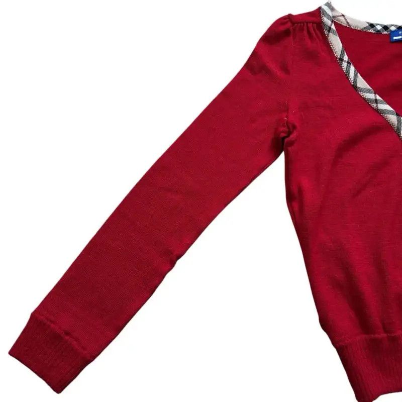 Burberry Burberry Red Wool Long Sleeve Cardigan Size M / US 6-8 / IT 42-44 - 3 Thumbnail