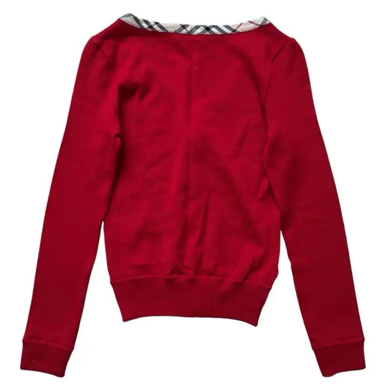 Burberry Burberry Red Wool Long Sleeve Cardigan Size M / US 6-8 / IT 42-44 - 7 Thumbnail