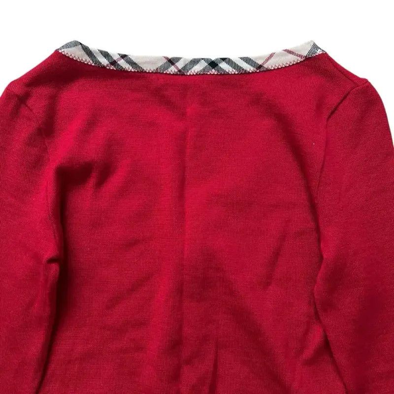Burberry Burberry Red Wool Long Sleeve Cardigan Size M / US 6-8 / IT 42-44 - 8 Thumbnail