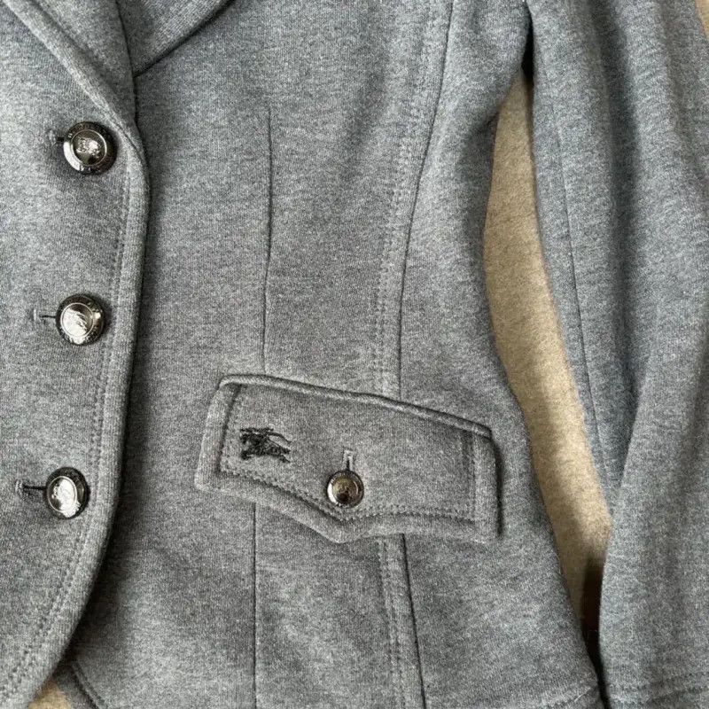Burberry Burberry Gray Cotton Women's Jacket Size M / US 6-8 / IT 42-44 - 3 Thumbnail