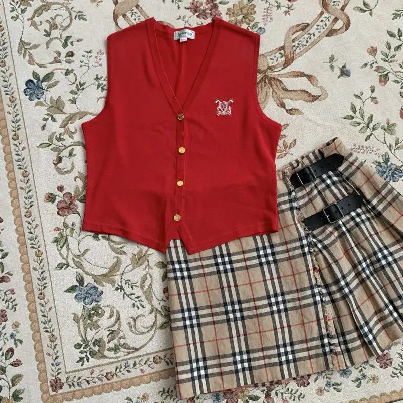 Burberry Burberry Red Cotton Blend Women's Knit Top Size M / US 6-8 / IT 42-44 - 8 Thumbnail