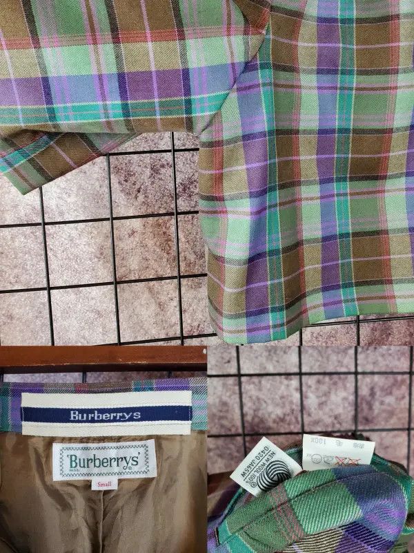 Burberry Burberry Purple Wool Check Casual Pants Size 23" - 7 Thumbnail