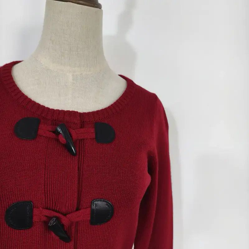 Burberry Burberry Red Wool Long Sleeve Cardigan Size M / US 6-8 / IT 42-44 - 2 Thumbnail