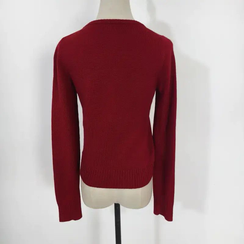 Burberry Burberry Red Wool Long Sleeve Cardigan Size M / US 6-8 / IT 42-44 - 4 Thumbnail