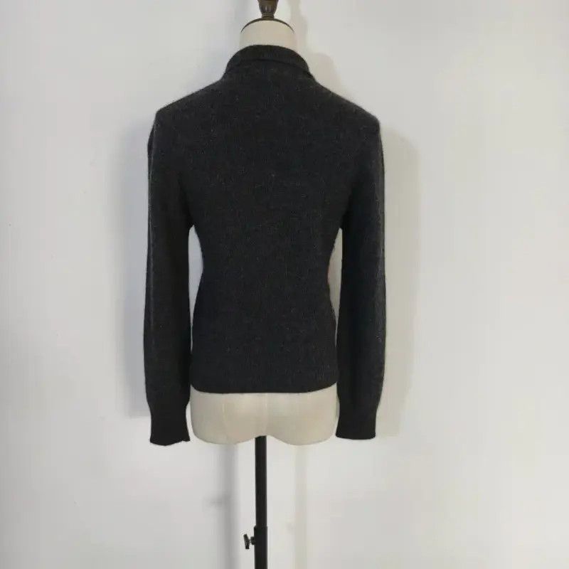 Burberry Burberry Gray Wool Check Long Sleeve Cardigan Size M / US 6-8 / IT 42-44 - 4 Thumbnail