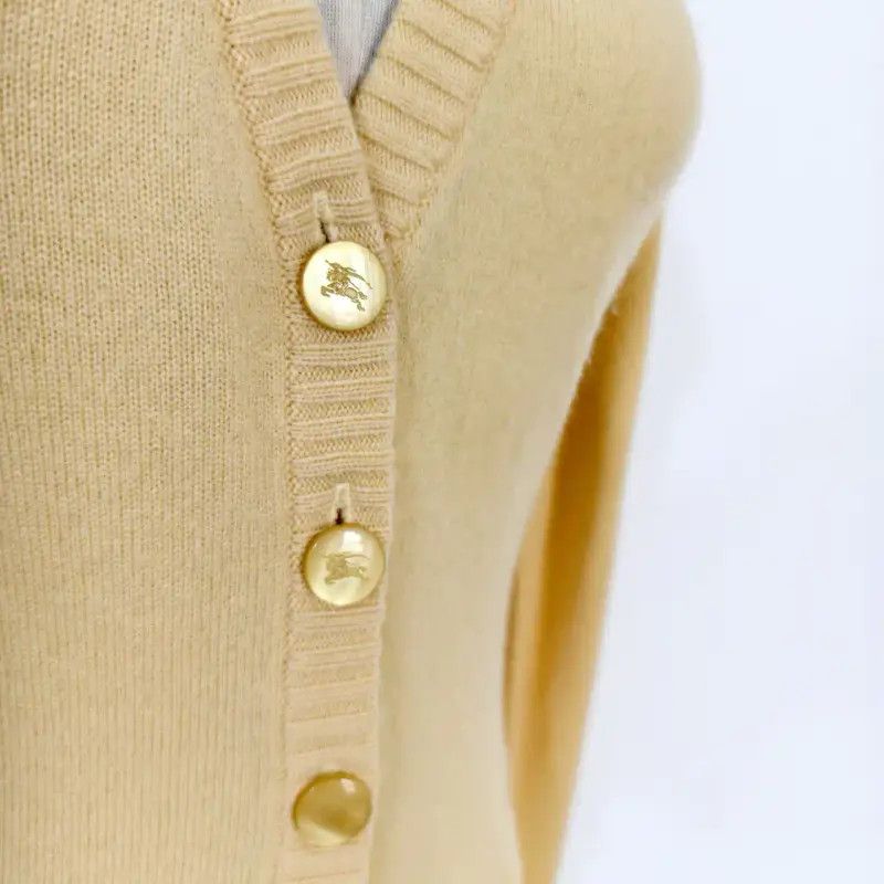Burberry Burberry Spring Autumn Light Yellow Wool Cardigan Size M / US 6-8 / IT 42-44 - 2 Thumbnail
