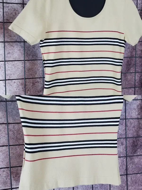 Burberry Burberry Summer Camel Striped T-Shirt Size S / US 4 / IT 40 - 3 Thumbnail