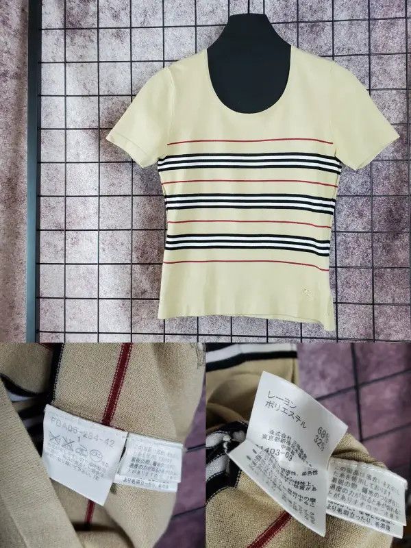 Burberry Burberry Summer Camel Striped T-Shirt Size S / US 4 / IT 40 - 2 Thumbnail