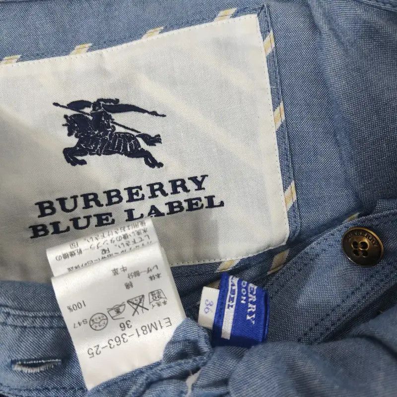 Burberry Burberry Blue Cotton Short Dress for Women Size XS / US 0-2 / IT 36-38 - 5 Thumbnail