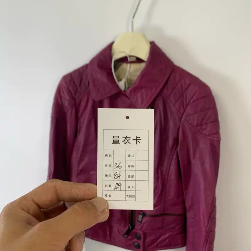 Burberry Burberry Pink Leather Women's Jacket Size ONE SIZE - 6 Thumbnail