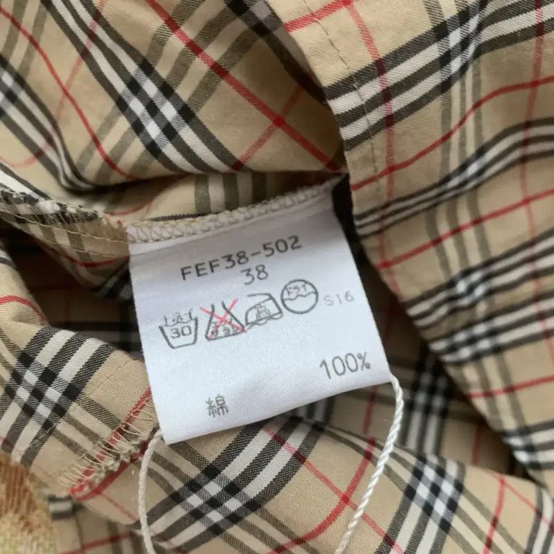 Burberry Burberry Khaki Cotton Check Long Sleeve Shirt Size M / US 6-8 / IT 42-44 - 7 Thumbnail