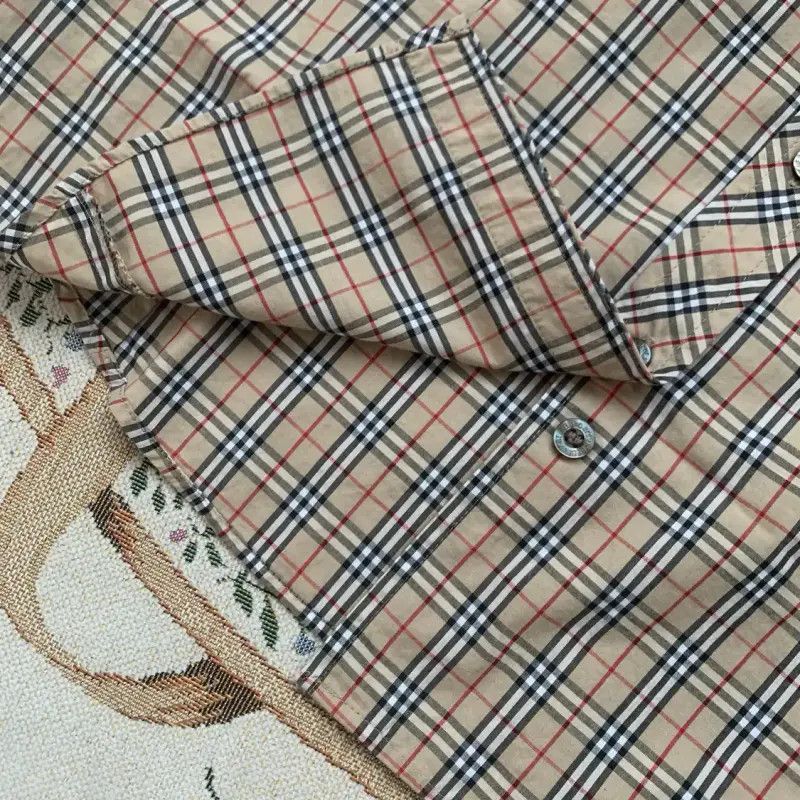 Burberry Burberry Khaki Cotton Check Long Sleeve Shirt Size M / US 6-8 / IT 42-44 - 5 Thumbnail