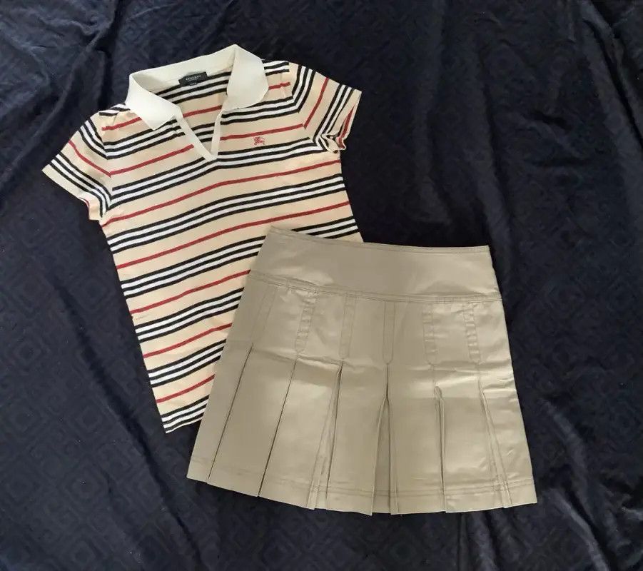Burberry Burberry Brown Green Cotton Blend Mini Skirt Size 24" / US 00 / IT 34 - 5 Thumbnail
