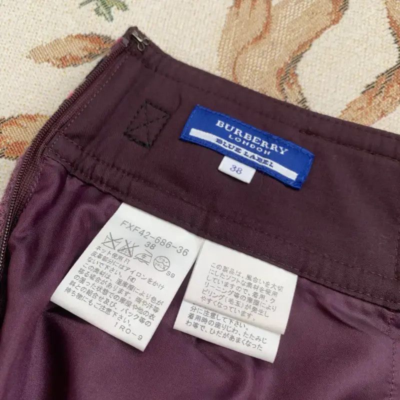 Burberry Burberry Purple Plaid Wool Skirt Size 23" - 6 Thumbnail