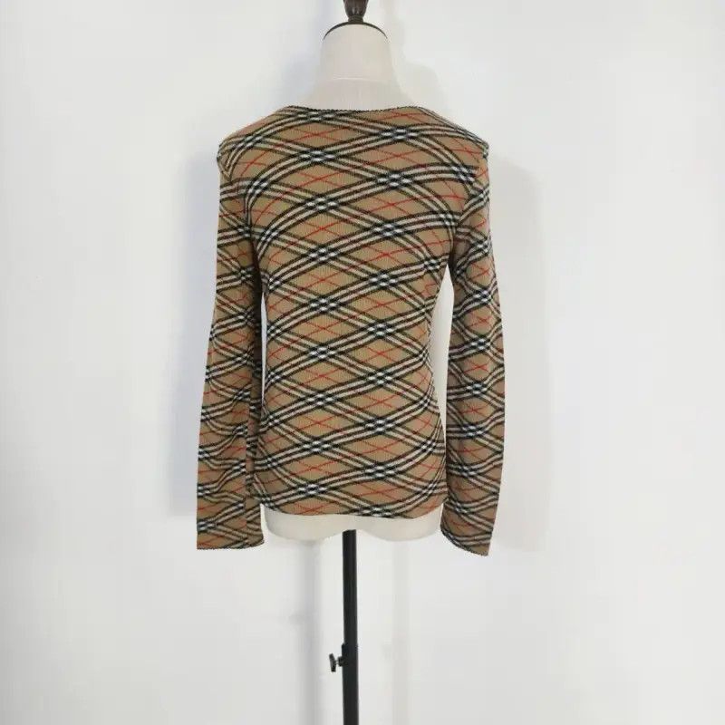 Burberry Burberry Khaki Wool Blend Long Sleeve Cardigan Size M / US 6-8 / IT 42-44 - 4 Thumbnail