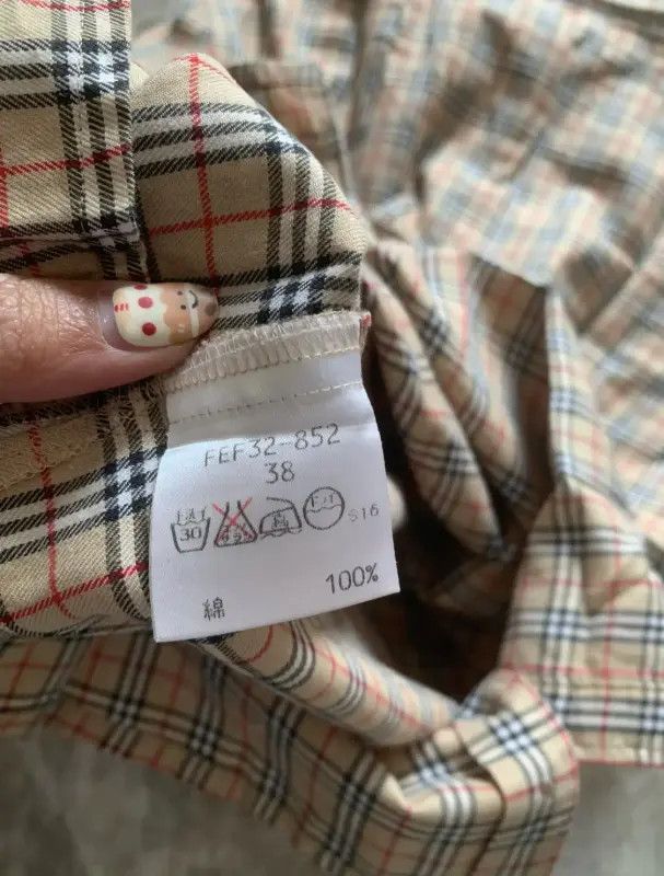 Burberry Burberry Khaki Cotton Check Long Sleeve Shirt Size M / US 6-8 / IT 42-44 - 6 Thumbnail