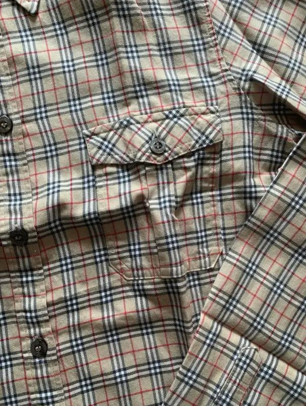 Burberry Burberry Khaki Cotton Check Long Sleeve Shirt Size M / US 6-8 / IT 42-44 - 2 Thumbnail