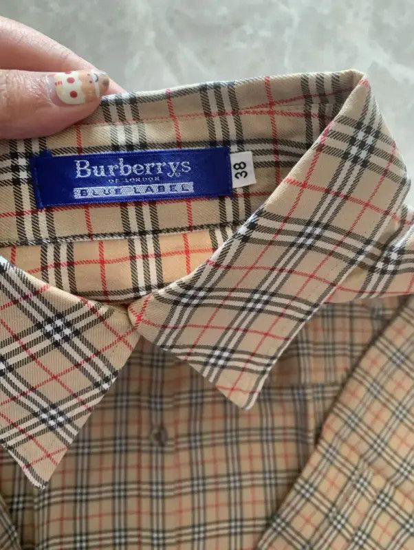 Burberry Burberry Khaki Cotton Check Long Sleeve Shirt Size M / US 6-8 / IT 42-44 - 4 Thumbnail