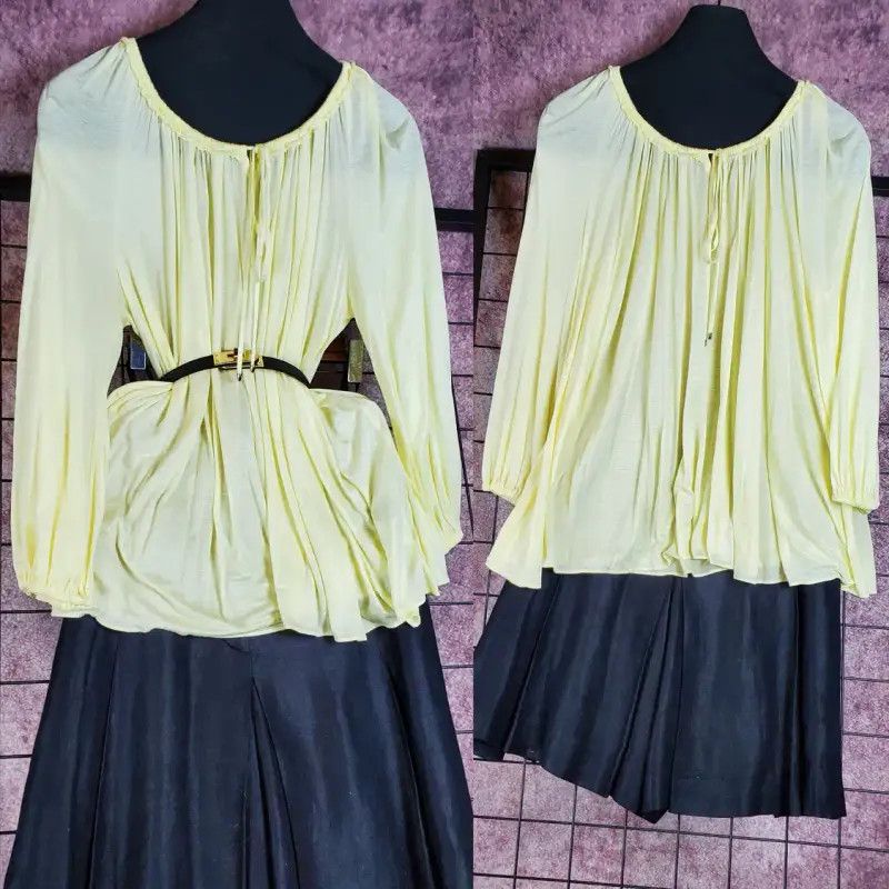 Burberry Burberry Summer Yellow Long Sleeve Knit Blouse Size M / US 6-8 / IT 42-44 - 2 Thumbnail