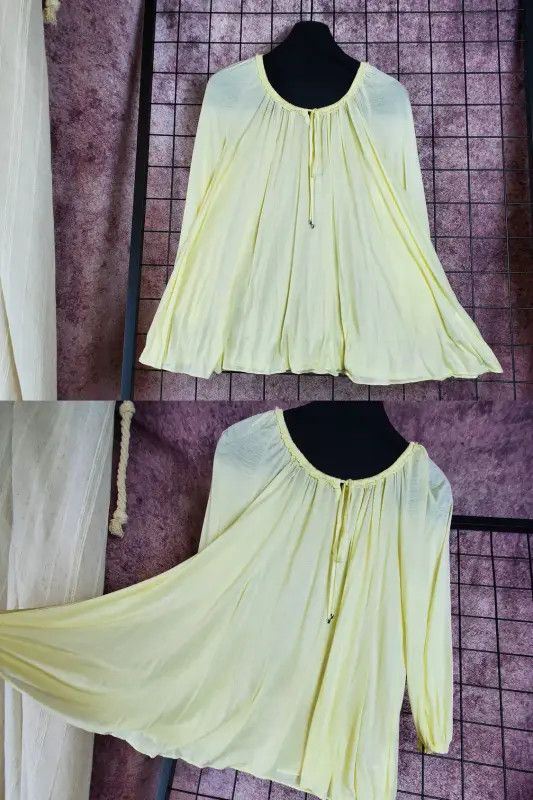 Burberry Burberry Summer Yellow Long Sleeve Knit Blouse Size M / US 6-8 / IT 42-44 - 3 Thumbnail