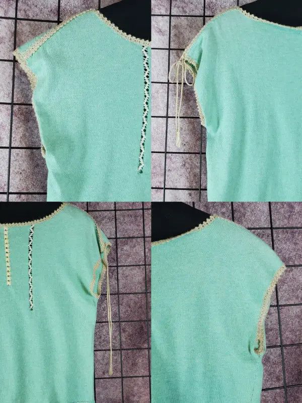 Burberry Burberry Light Blue Embroidered Lace Short Sleeve T-shirt Size M / US 6-8 / IT 42-44 - 4 Thumbnail