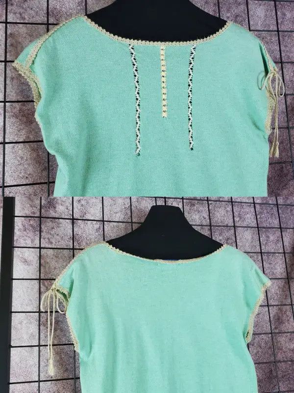 Burberry Burberry Light Blue Embroidered Lace Short Sleeve T-shirt Size M / US 6-8 / IT 42-44 - 6 Thumbnail