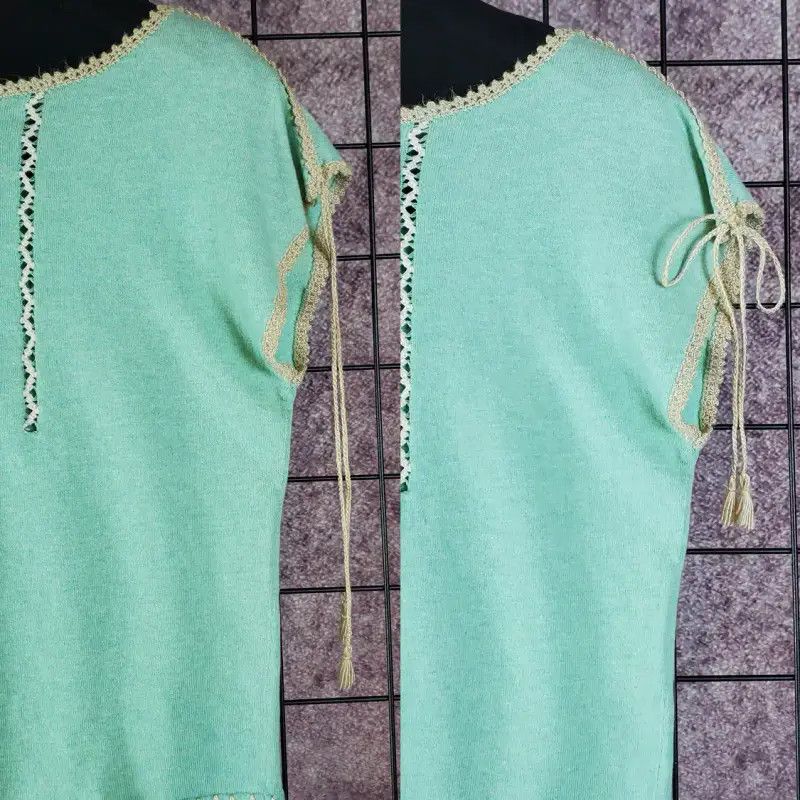 Burberry Burberry Light Blue Embroidered Lace Short Sleeve T-shirt Size M / US 6-8 / IT 42-44 - 5 Thumbnail