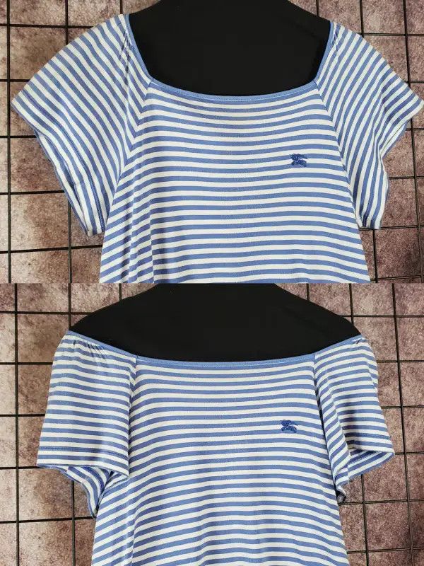 Burberry Burberry Summer Blue Striped Short Sleeve T-Shirt Size M / US 6-8 / IT 42-44 - 4 Thumbnail