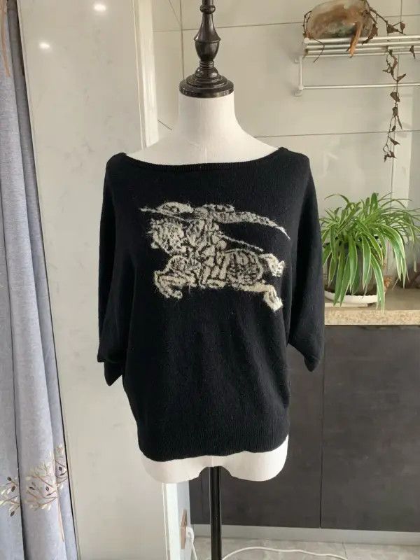 Burberry Burberry Black Wool Crew Neck Women's Knit Sweater Size M / US 6-8 / IT 42-44 - 2 Thumbnail