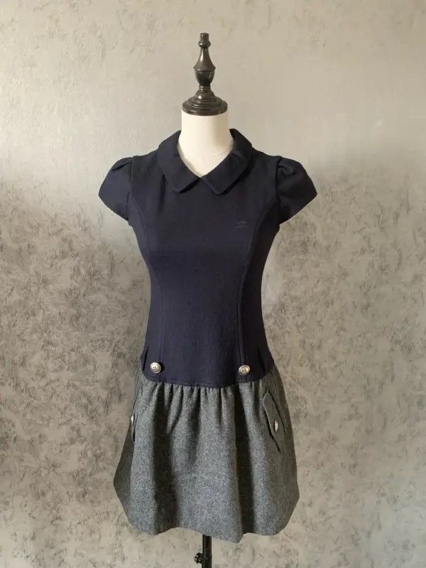 Burberry Burberry Colorblock Wool Midi Dress for Women Size M / US 6-8 / IT 42-44 - 2 Thumbnail