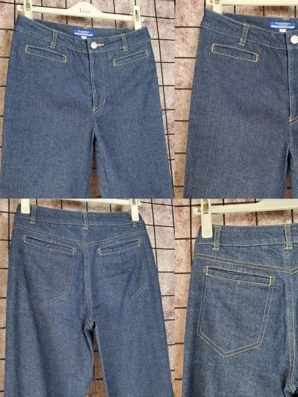 Burberry Burberry Blue Cotton Blend Casual Pants Size 23" - 3 Thumbnail