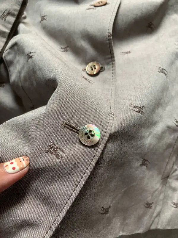 Burberry Burberry Gray Cotton Women's Jacket Size M / US 6-8 / IT 42-44 - 2 Thumbnail