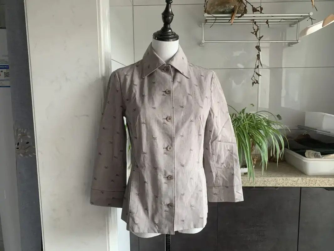 Burberry Burberry Gray Cotton Women's Jacket Size M / US 6-8 / IT 42-44 - 4 Thumbnail