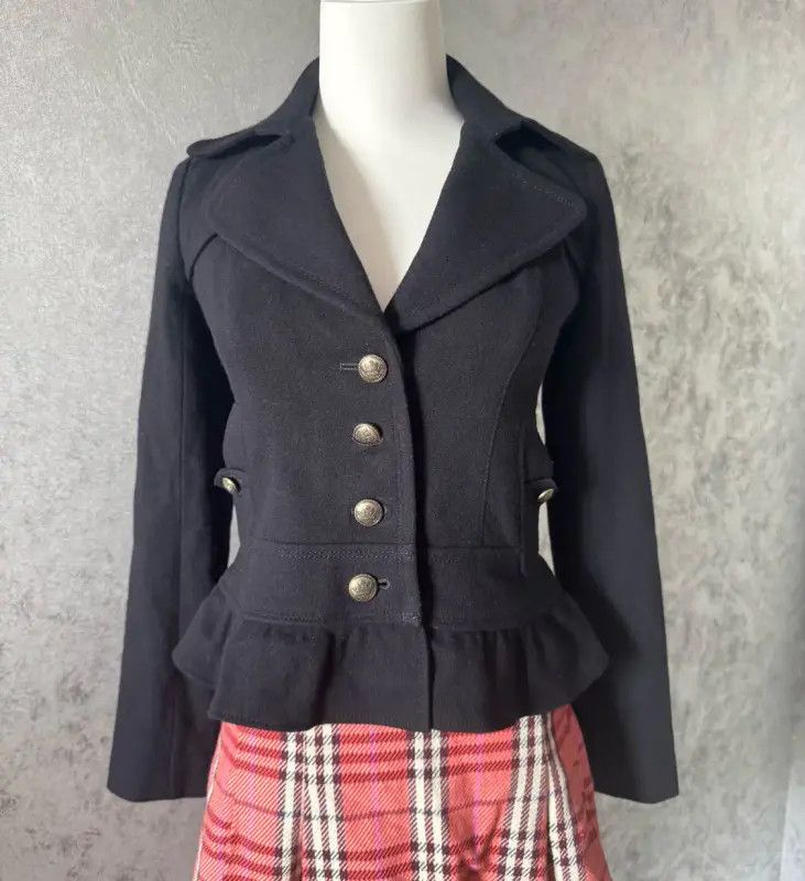 Burberry Burberry Black Wool Blend Short Coat for Women Size S / US 4 / IT 40 - 4 Thumbnail
