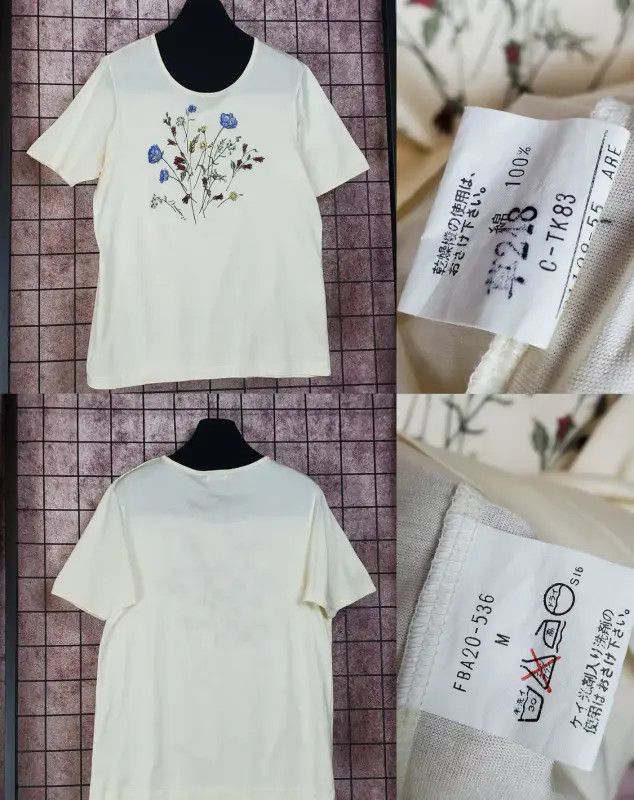 Burberry Burberry Beige Short Sleeve Embroidered Tee Size M / US 6-8 / IT 42-44 - 3 Thumbnail