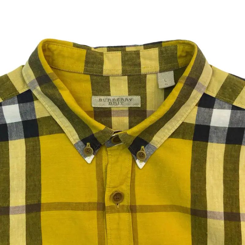 Burberry Burberry Yellow Cotton Short-Sleeve Shirt Size L / US 10 / IT 46 - 4 Thumbnail