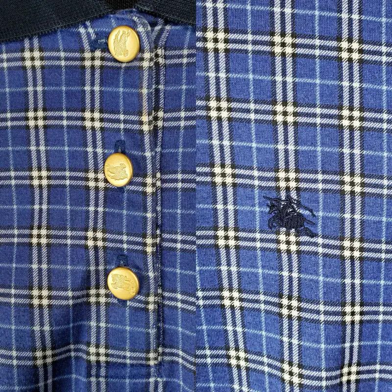 Burberry Burberry Blue Cotton Battle Check Summer Top Size S / US 4 / IT 40 - 2 Thumbnail