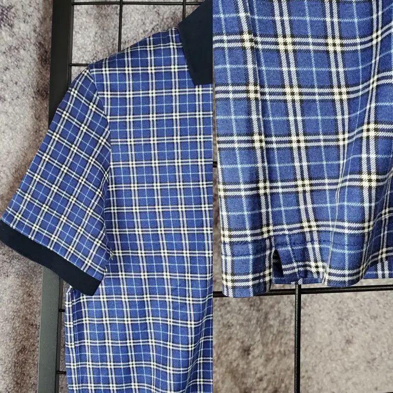 Burberry Burberry Blue Cotton Battle Check Summer Top Size S / US 4 / IT 40 - 4 Thumbnail