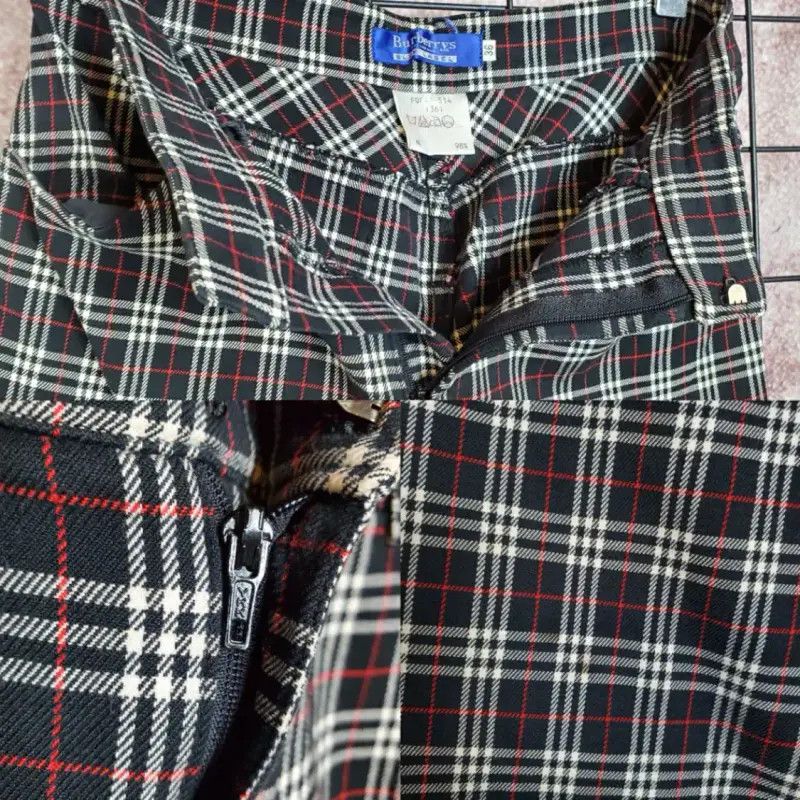 Burberry Burberry Black Checkered Cotton Blend Casual Pants Size 23" - 6 Thumbnail