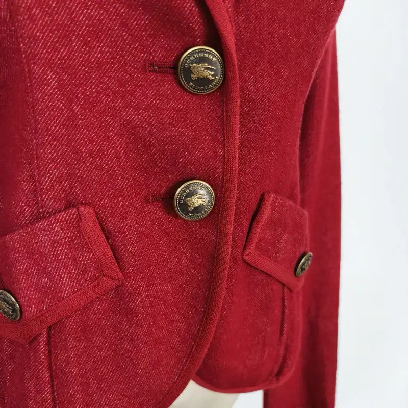 Burberry Burberry Red Wool Blend Long Sleeve Cardigan Size M / US 6-8 / IT 42-44 - 4 Thumbnail
