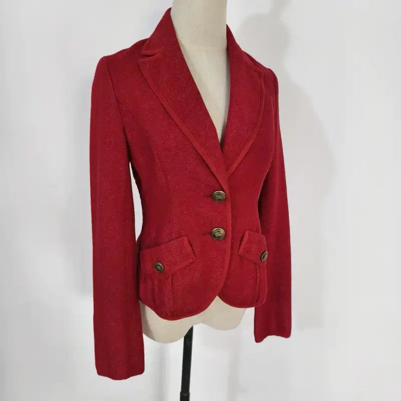 Burberry Burberry Red Wool Blend Long Sleeve Cardigan Size M / US 6-8 / IT 42-44 - 2 Thumbnail
