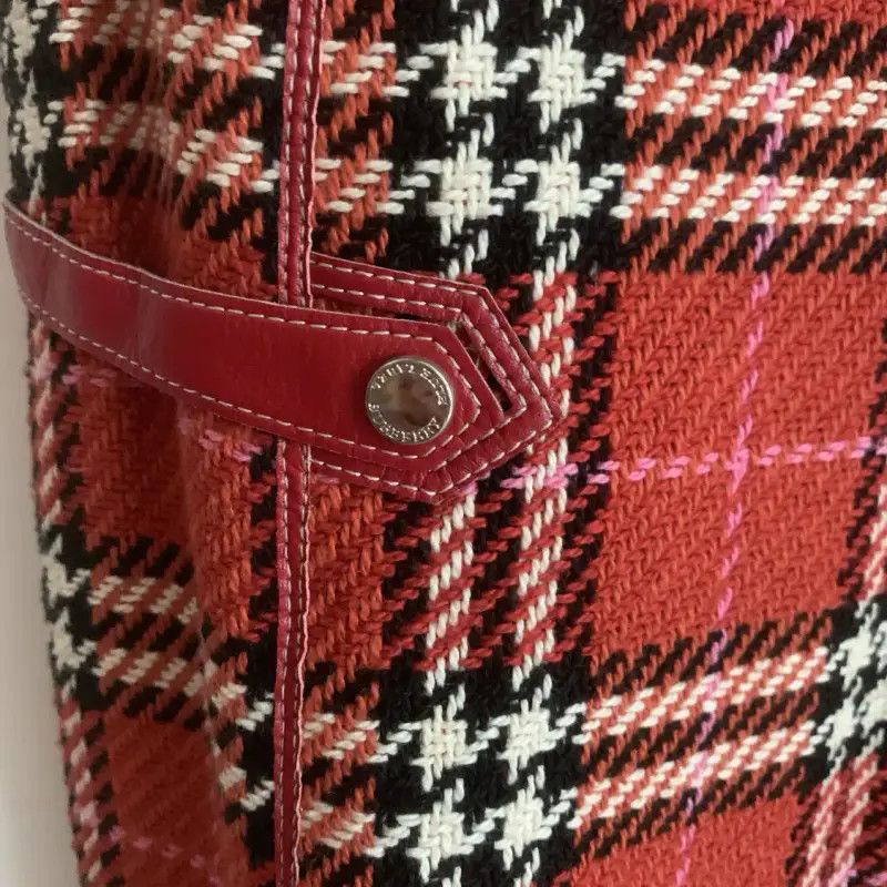 Burberry Burberry Red Cotton Check Dress for Women Size M / US 6-8 / IT 42-44 - 4 Thumbnail