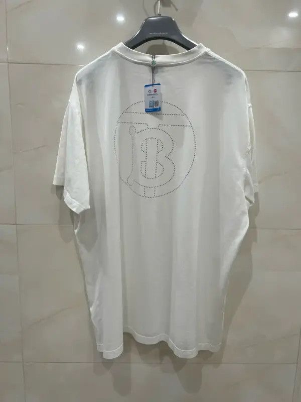Burberry Burberry White Cotton Women's T-Shirt Size L / US 10 / IT 46 - 2 Thumbnail