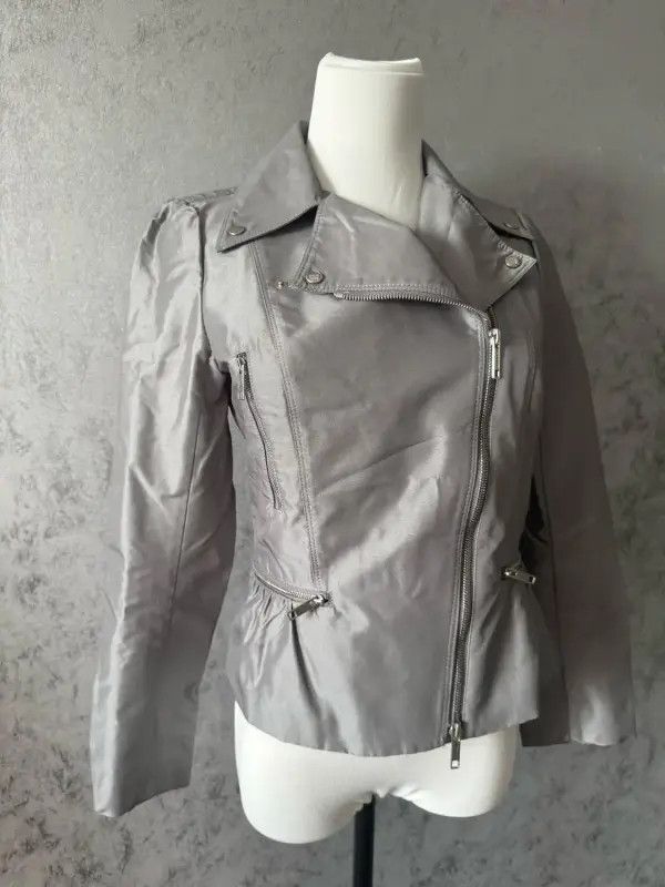 Burberry Burberry Silver Short Fitted Women's Jacket Size M / US 6-8 / IT 42-44 - 6 Thumbnail