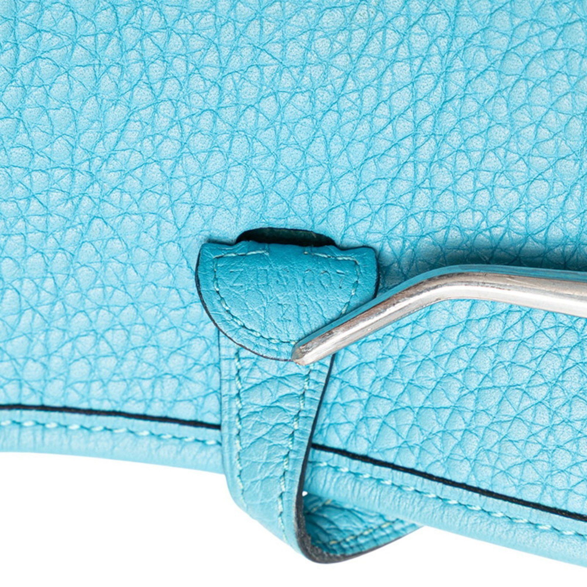 Hermes Hermes Hermès Evelyn TPM Shoulder Bag in Blue Taurillon Clemence Leather for Women Size ONE SIZE - 8 Thumbnail