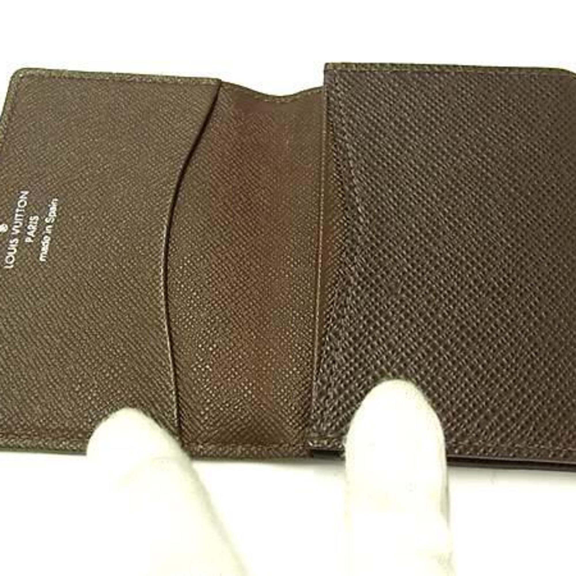Louis Vuitton LOUIS VUITTON Taiga Envelope Carte de Visite Business Card Case M30928 Grizzly Leather for Men and Women Size ONE SIZE - 4 Thumbnail