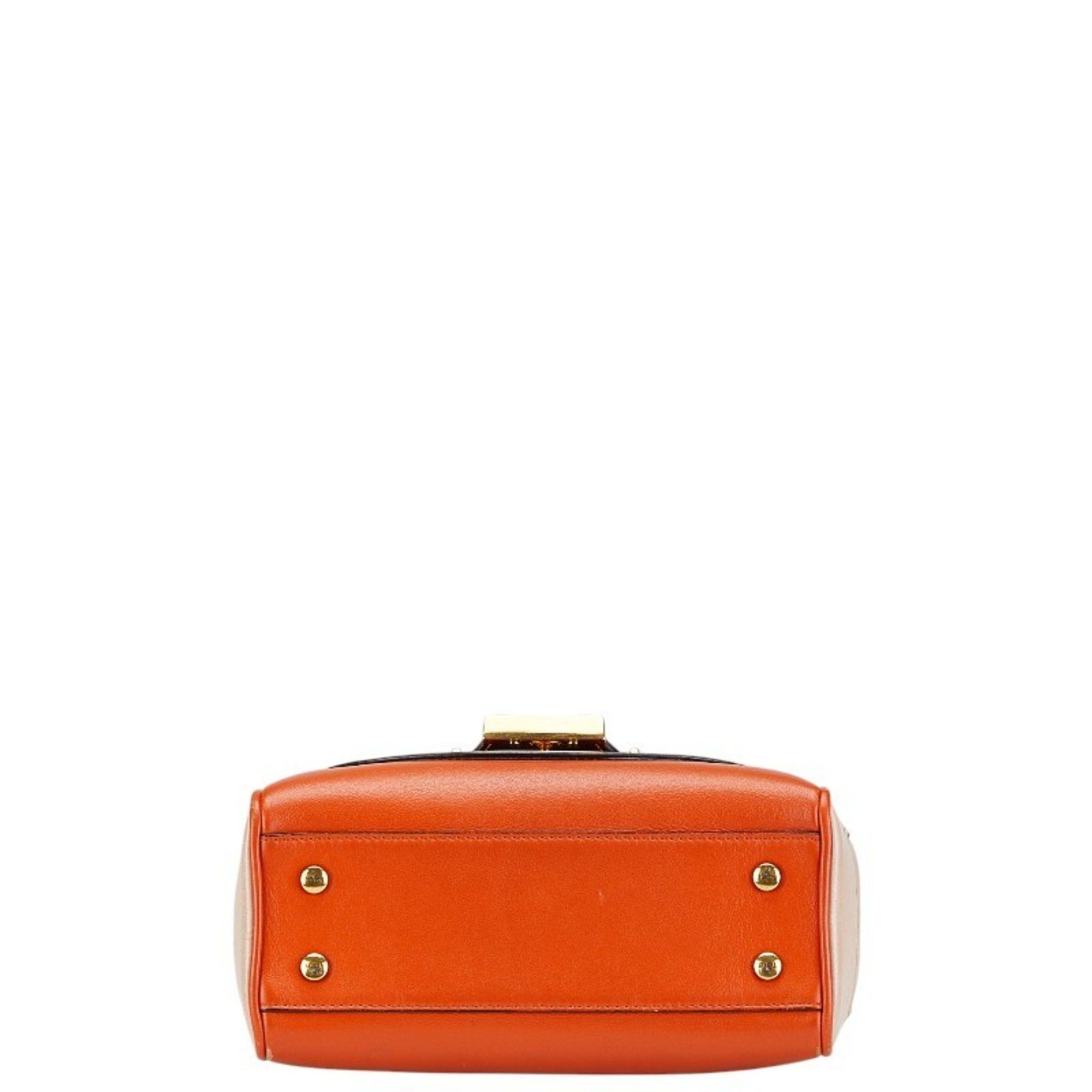 Tod's Tod's T Timeless Handbag/Shoulder Bag, 2-Way, Orange, Black, Beige, Leather, Women's, TOD'S Size ONE SIZE - 3 Thumbnail