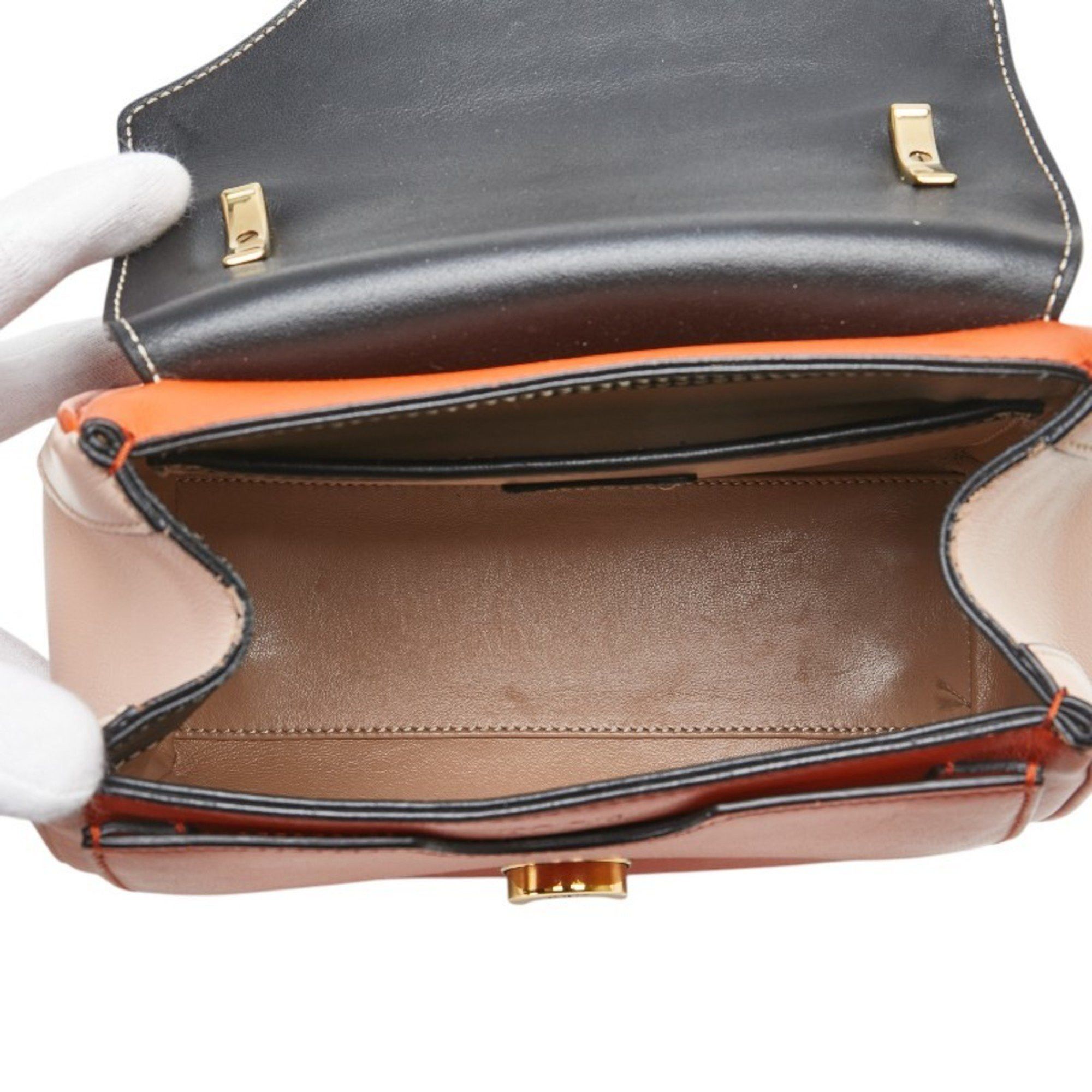 Tod's Tod's T Timeless Handbag/Shoulder Bag, 2-Way, Orange, Black, Beige, Leather, Women's, TOD'S Size ONE SIZE - 6 Thumbnail