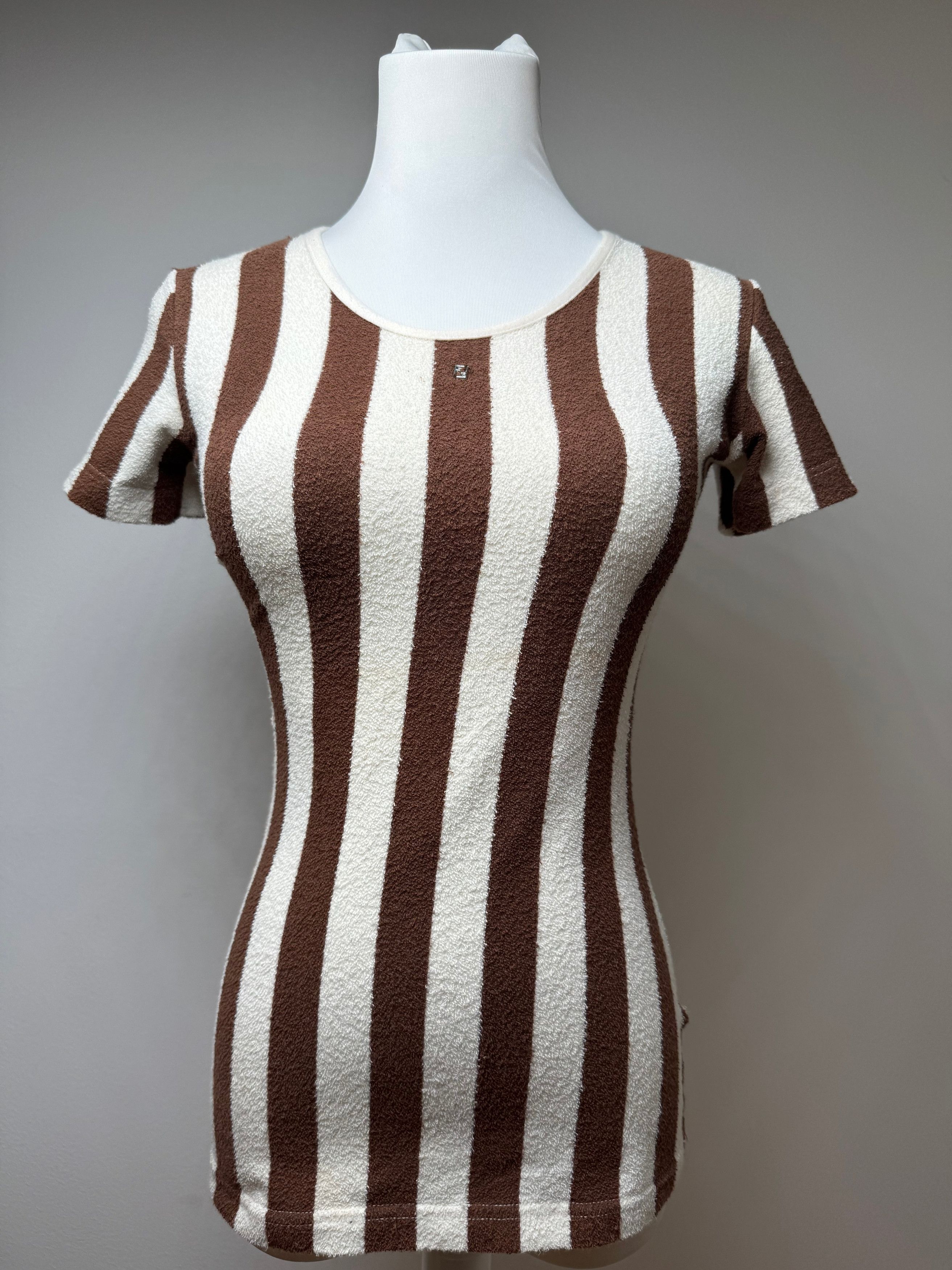 Fendi Vintage Roma Striped Shirt white brown 36/S Size S / US 4 / IT 40 - 10 Thumbnail